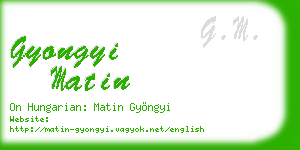 gyongyi matin business card